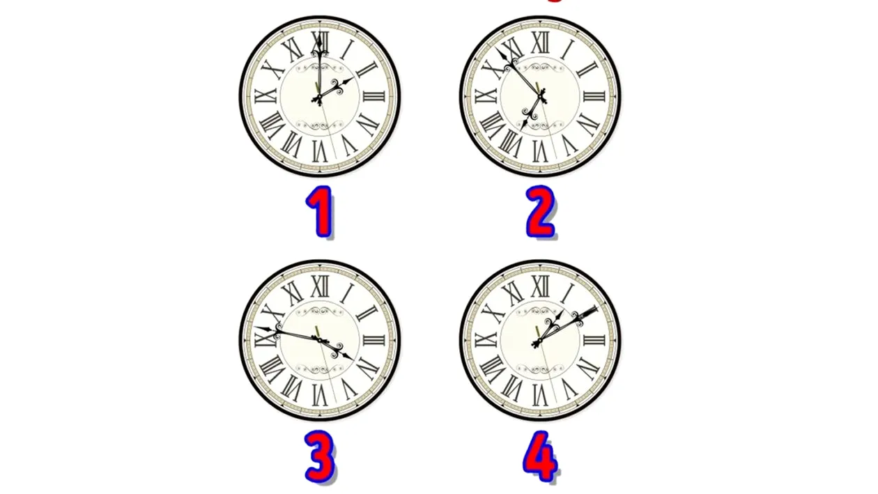 Test de inteligență | Care dintre cele 4 ceasuri nu este în regulă?