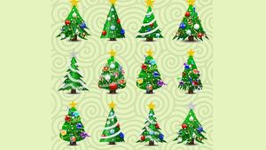 Test de logică | Care sunt singurii 2 brazi de Crăciun identici?