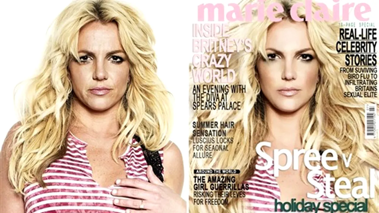 Adevarata fata a lui Britney Spears: vezi diferentele socante fata de pozele retusate!