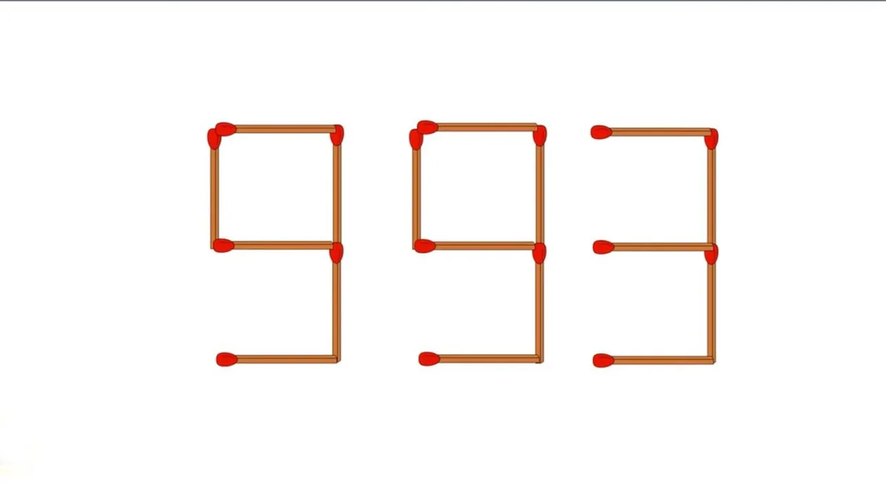 Test IQ exclusiv pentru genii | Eliminați 3 chibrituri pentru a obține din 993 cel mai mic număr cu putință