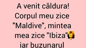 BANC | "Corpul meu zice 'Maldive', mintea zice 'Ibiza', dar buzunarul..."