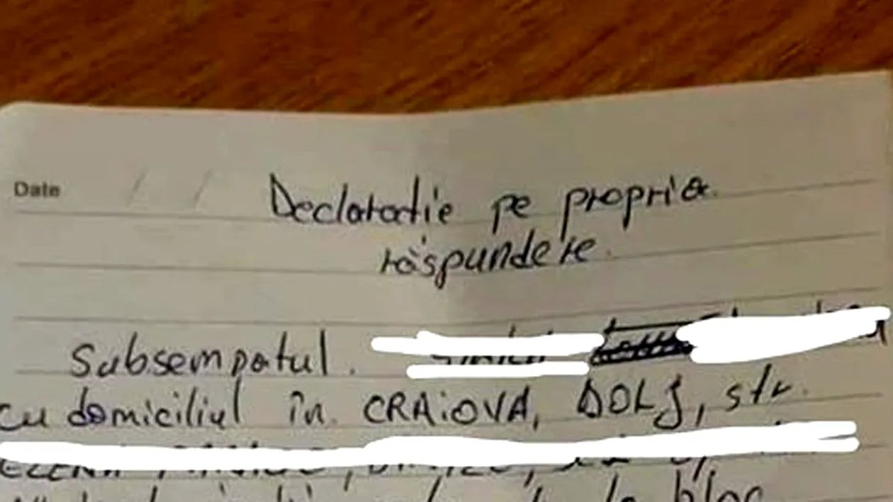 De râsul curcilor! Ce a scris un bărbat din Craiova în declarația pe propria răspundere: Motivul ieșirii este de la bloc până la...