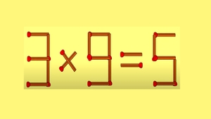 Testul IQ de vineri | Mutați doar 1 chibrit pentru a corecta egalitatea: 3x9=5