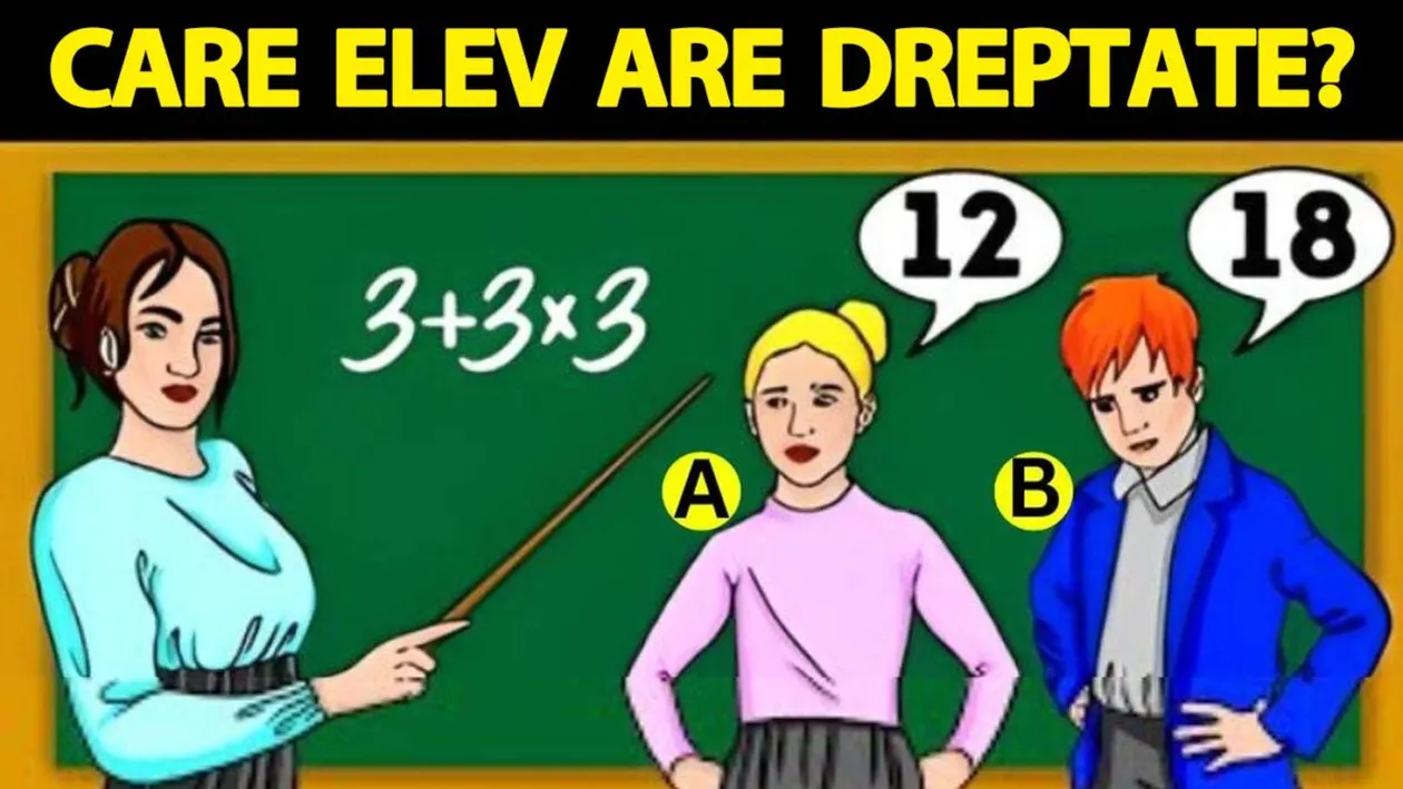 Test de inteligență | Care dintre cei doi elevi are dreptate?
