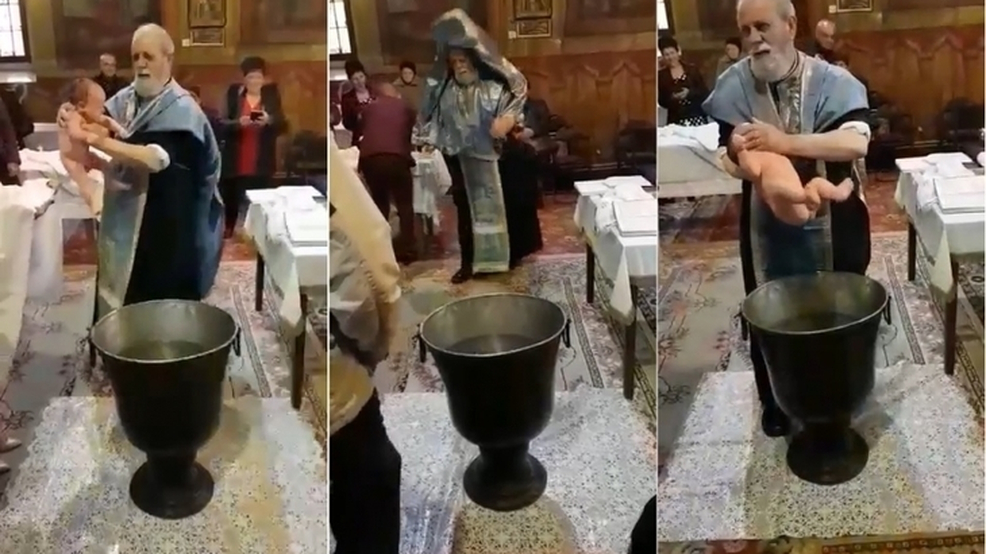 Ce s-a intâmplat cu preotul care a chinuit un bebeluş în timpul botezului