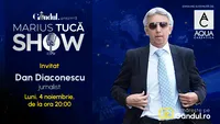 Marius Tucă Show începe luni, 4 noiembrie, de la ora 20.00, live pe Gândul. Invitat: Dan Diaconescu