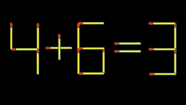 Test de inteligență | Mutați un singur chibrit pentru a corecta 4 + 6 = 3