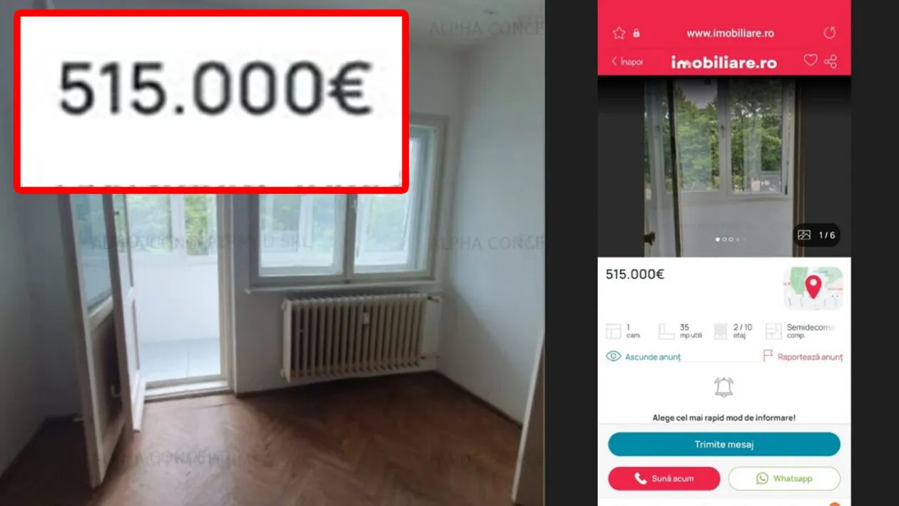 Orașul din România în care o garsonieră a fost scoasă la vânzare cu 515.000 de euro. Ce s-a întâmplat, de fapt