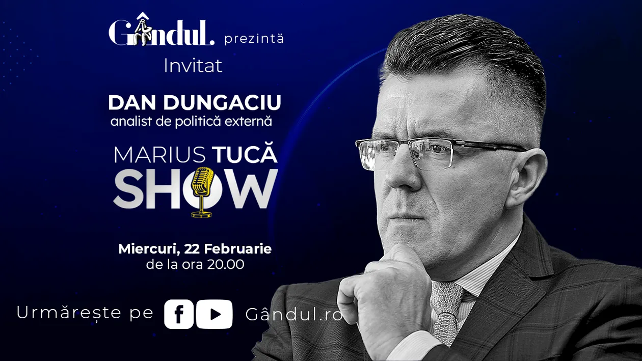 Marius Tucă Show începe miercuri, 22 februarie, de la ora 20.00, live pe gândul.ro