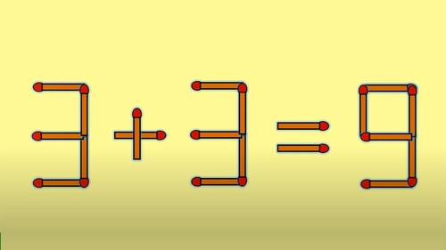 Test IQ cu chibrituri | Mutați un singur băț, pentru a corecta 3 + 3 = 6