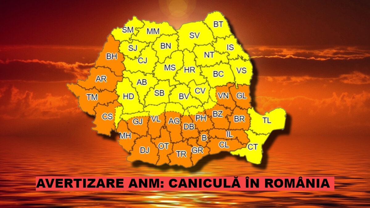 ANM, avertizare de ultimă oră. România, sub o cupolă de foc. Cod galben și portocaliu de caniculă, temperaturile ajung la 39 de grade Celsius