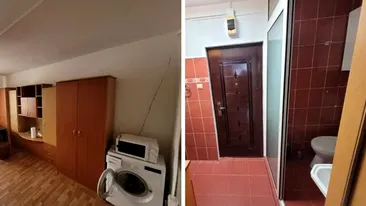 Cum arată garsoniera din Cluj cu WC-ul în bucătărie, scoasă la chirie cu 250 de euro/lună