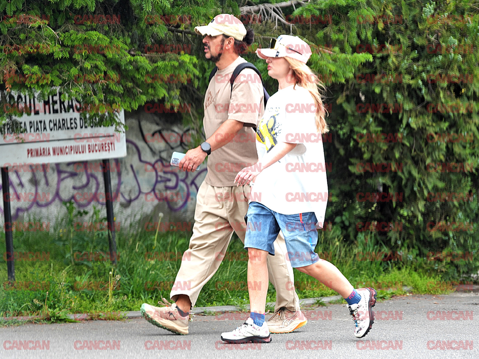Delia și soțul ei, Răzvan Munteanu, în parc