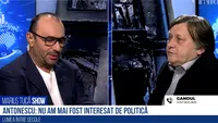 VIDEO De ce a dispărut Crin Antonescu din politică? Fostul președinte al PNL a povestit la Marius Tucă Show: „Nu eram ca peștele în apă...