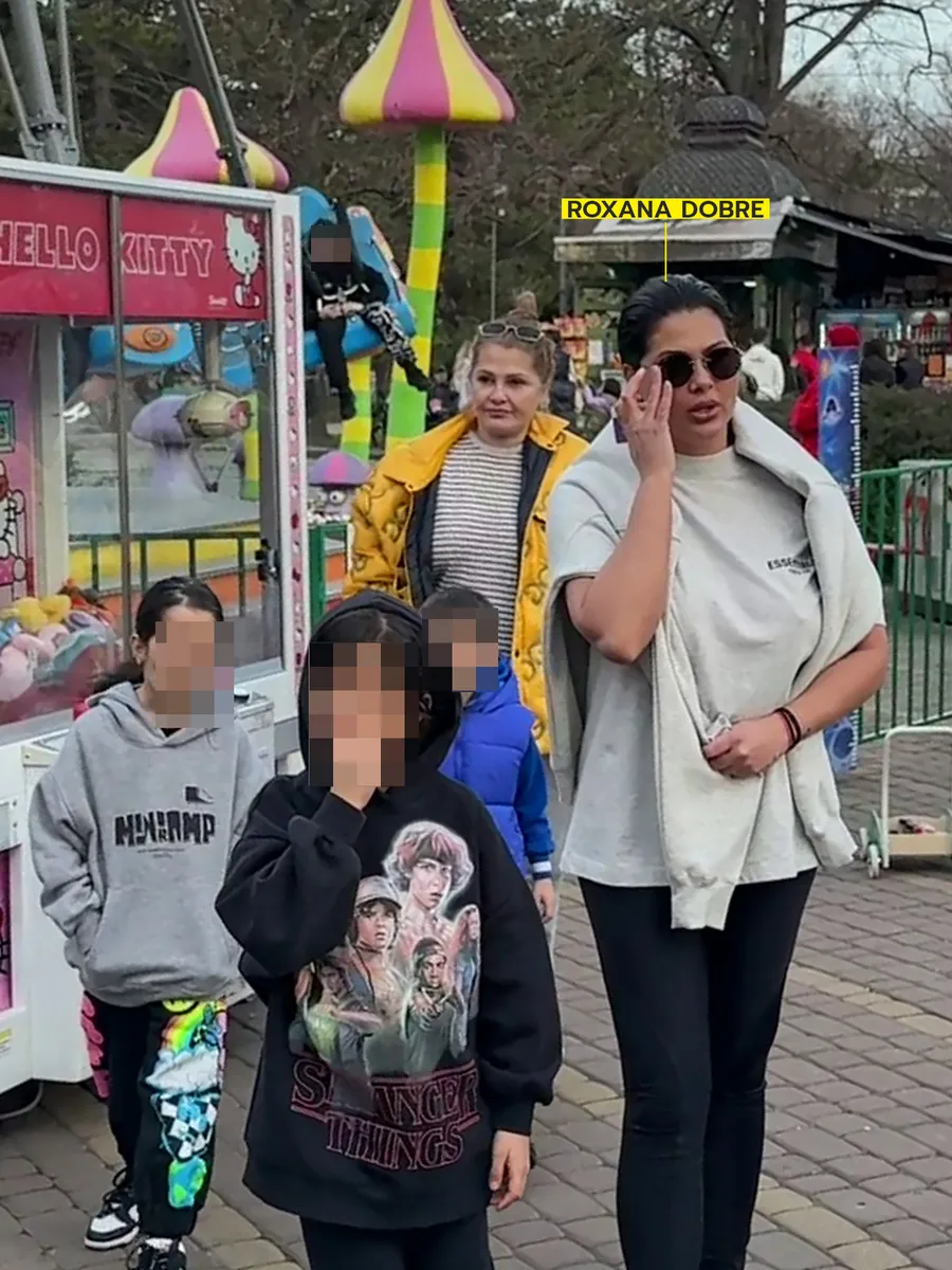 Roxana Dobre a ieșit în parc alături de copiii ei și ai lui Florin Salam