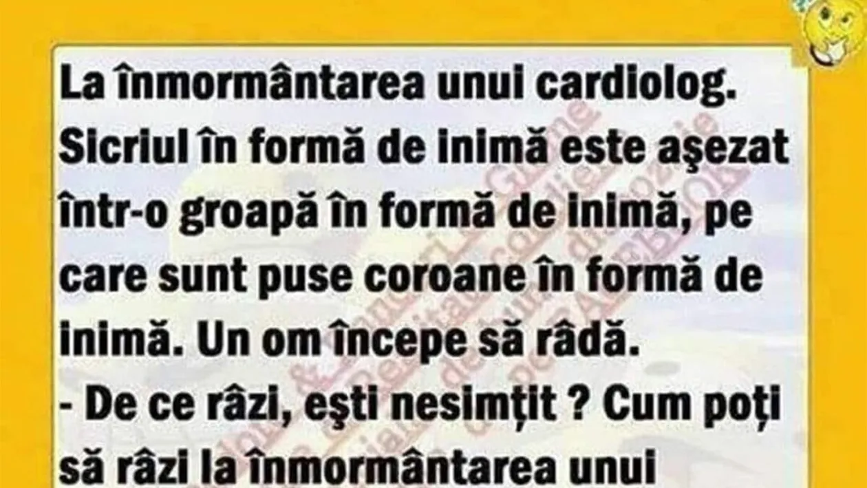 Bancul de weekend | Înmormântarea unui cardiolog