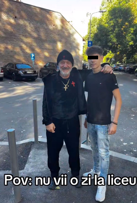 Gigi Becali a împărțit bani elevilor unui liceu din București/ sursă foto: TikTok