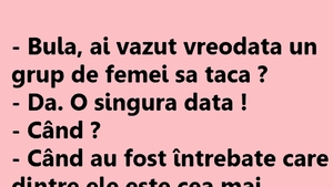 BANC | "Bulă, ai văzut vreodată un grup de femei să tacă?"