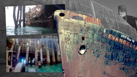 Ce a mai rămas din celebra epavă de la Costinești. Nava “Evangelia” ruginește în Marea Neagră din 1968