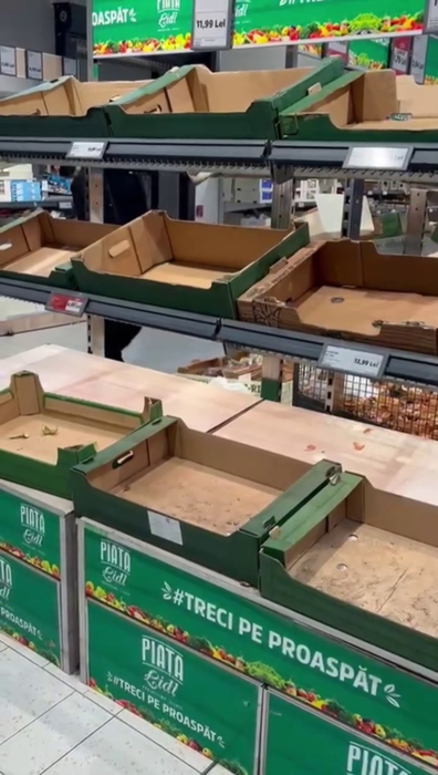 Românii au golit supermarketurile, de frica ciclonului Barbara. Cum arată acum rafturile în LIDL Constanța