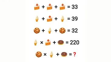 Test IQ exclusiv pentru genii | Cea mai dulce ecuație matematică: Care este rezultatul corect?