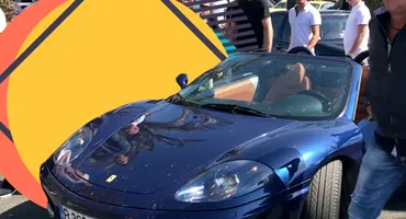 Patronul milionar al unei cafenele celebre în Dorobanți, în fentă cu Ferrari-ul decapotat la NUBA!