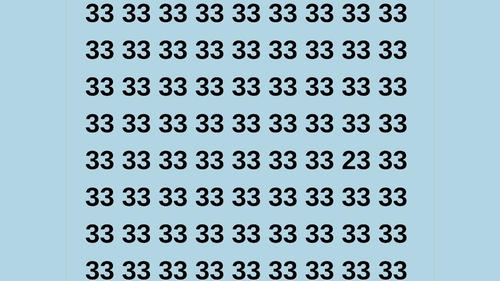 Test de perspicacitate | Nu toate numerele din imagine sunt 33. Care este cel diferit?