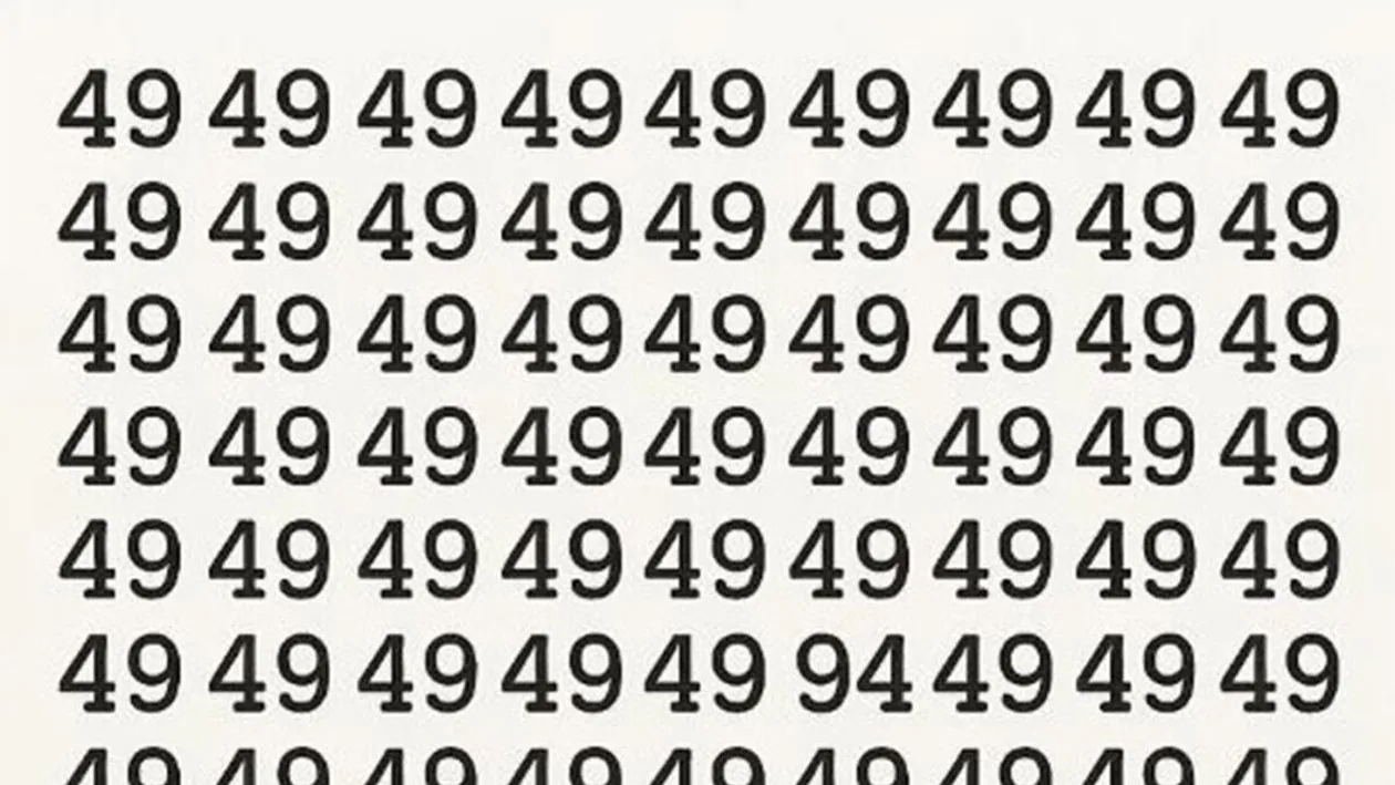 Test de inteligență | Depistați singurul număr diferit de 49! Geniile reușesc în maximum 19 secunde