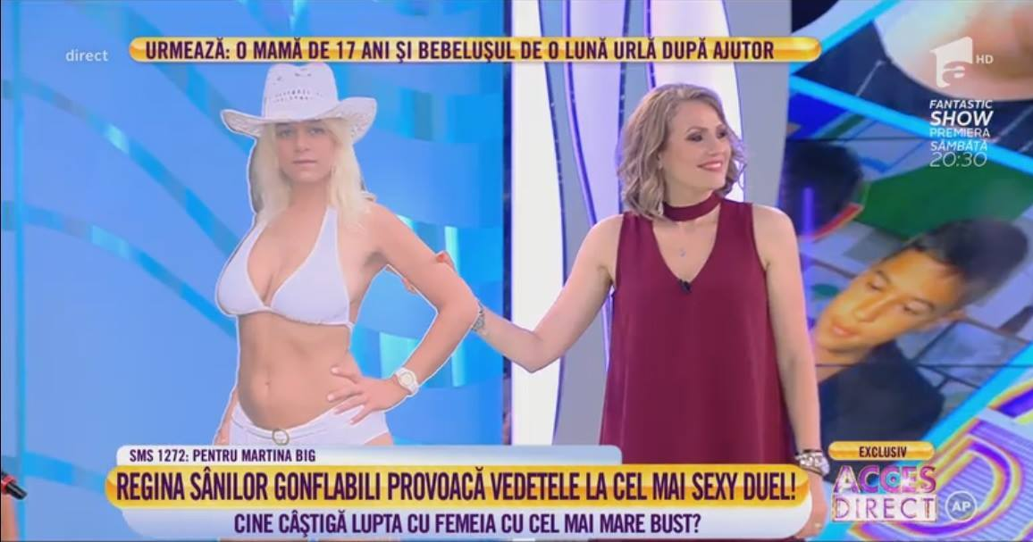 Blonda de lângă Mirela Vaida este chiar Martina Big înainte de operaţiile estetice (Sursă foto: captură Antena 1)