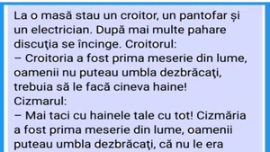 BANC | La o masă stau un croitor, un pantofar și un electrician