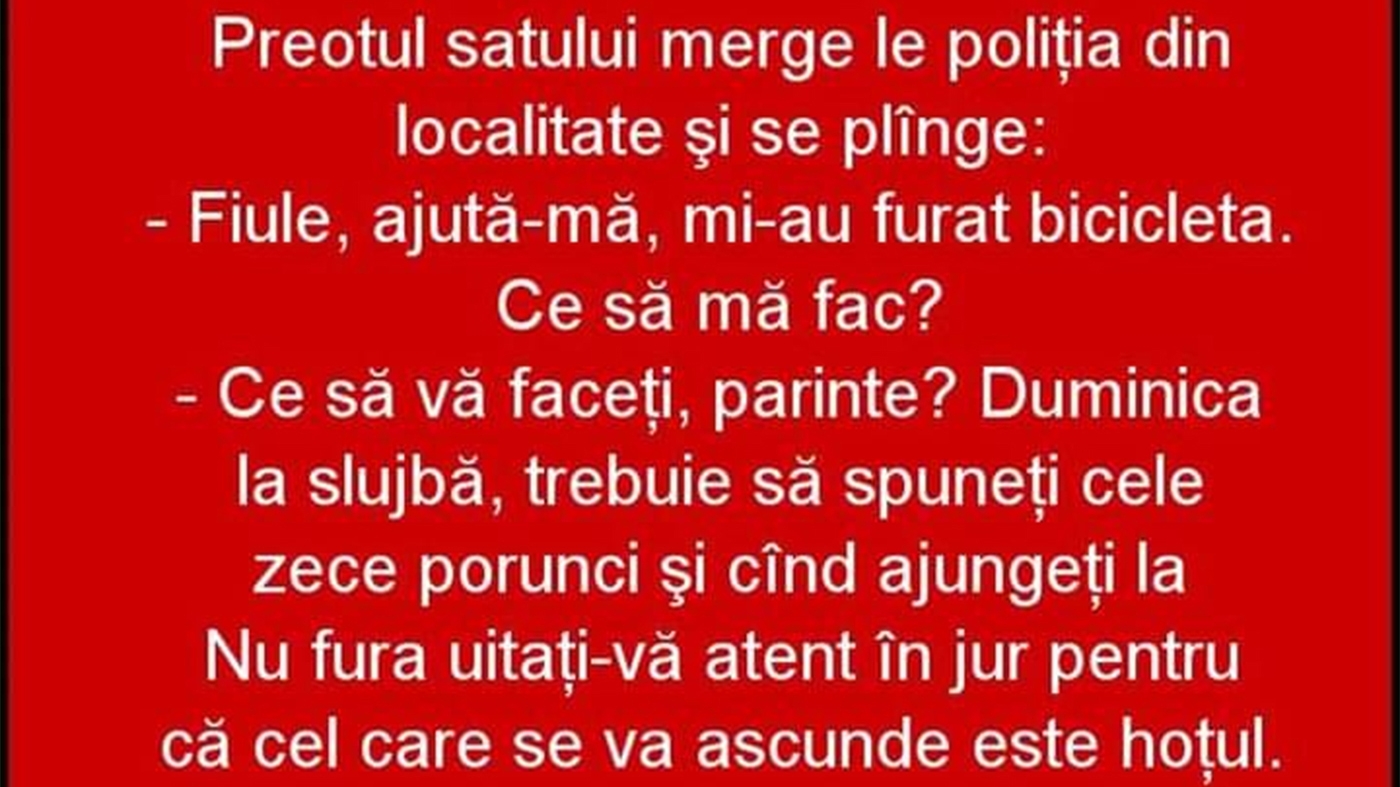 BANCUL ZILEI | Preotul și bicicleta furată