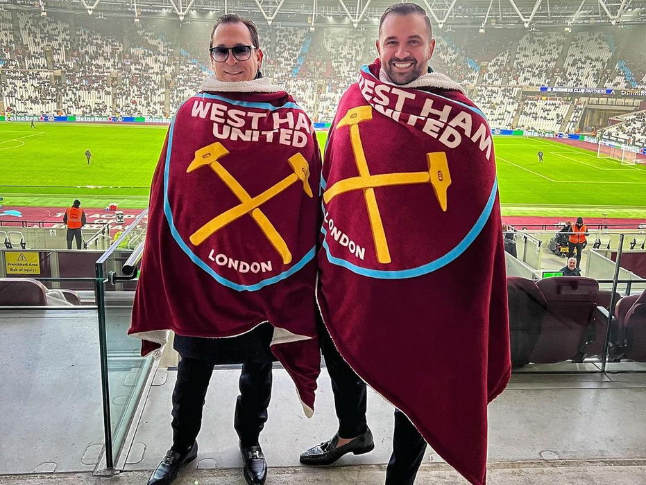 Alex Bodi și prietenul lui, la meciul lui West Ham