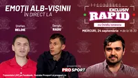 EXCLUSIV RAPID înainte de Primvs Derby este astăzi de la ora 18:30, în direct pe YouTube - ProSport, împreună cu Ștefan Beldie și Sergiu Radu