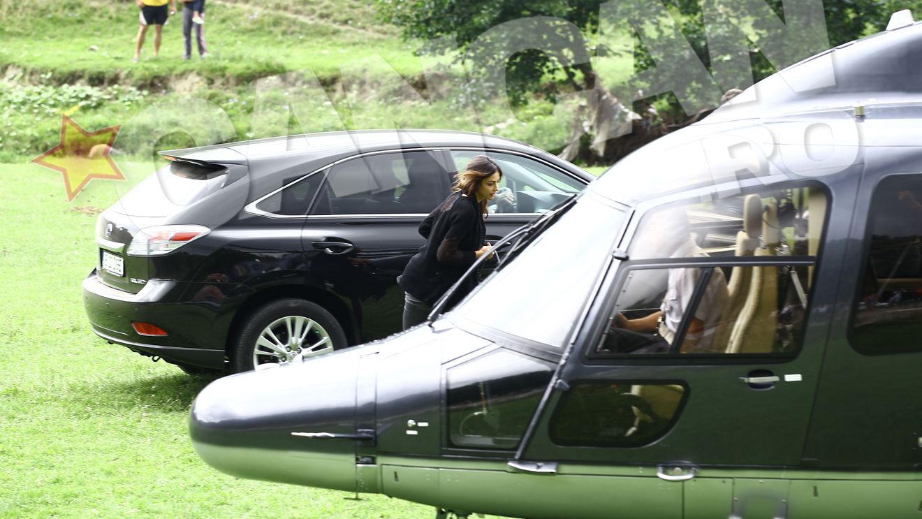 “Evadare” ca in filme! Butler si Ghenea au parasit pensiunea in care si-au petrecut prima noapte in Romania, cu un elicopter