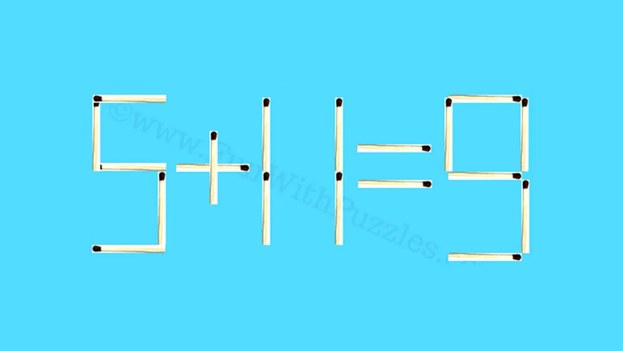 Test IQ cu chibrituri | Mutați un singur băț pentru a corecta 5+11=9