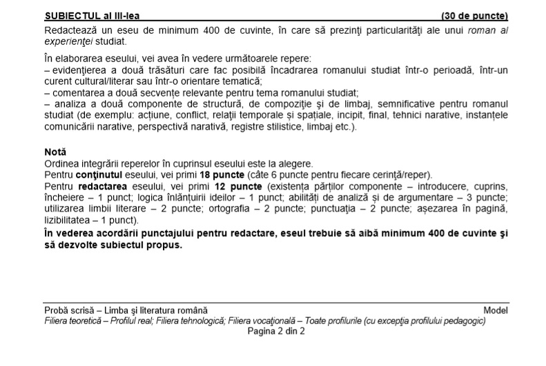 Subiecte Limba și literatura română, BAC 2019. Ce ar putea pica în acest an