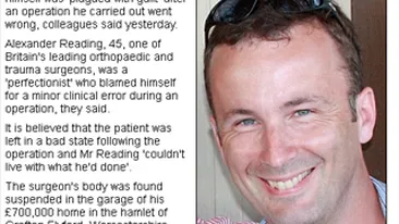 Un chirurg ortoped din Marea Britanie s-a spanzurat, din cauza unei greseli medicale facuta in timpul unei operatii