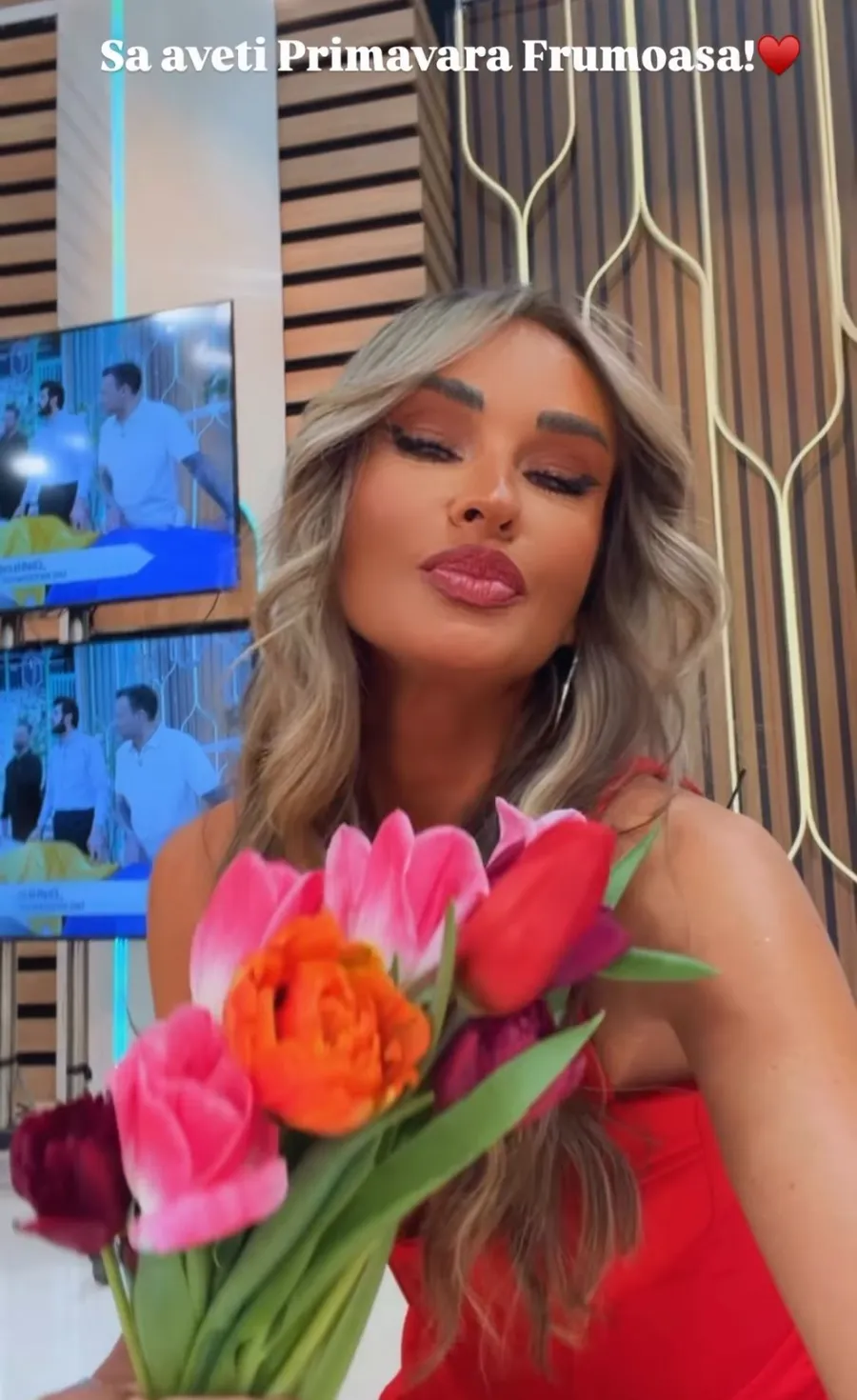 Diana Munteanu a fost răsfățată cu flori