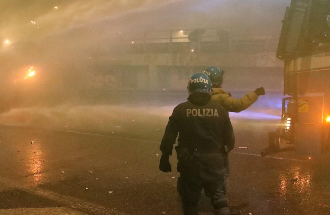 February 7, 2026, Milan, ITALY: Clashes with police during the protest against the Milano Cortina 2026 Winter Olympic Games in Milan, Italy, 07 February 2026.  .ANSA/PAOLO SALMOIRAGO,Image: 1072926635, License: Rights-managed, Restrictions: * Italy Rights Out *, Model Release: no, Credit line: Paolo Salmoirago / Zuma Press / Profimedia