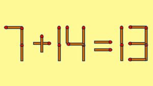 Test de inteligență | Mutați un singur chibrit pentru a corecta 7 + 14 = 13