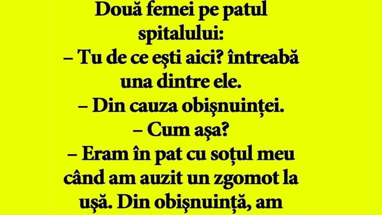 BANCUL ZILEI | Două femei, pe patul de spital: Tu de ce ești aici?