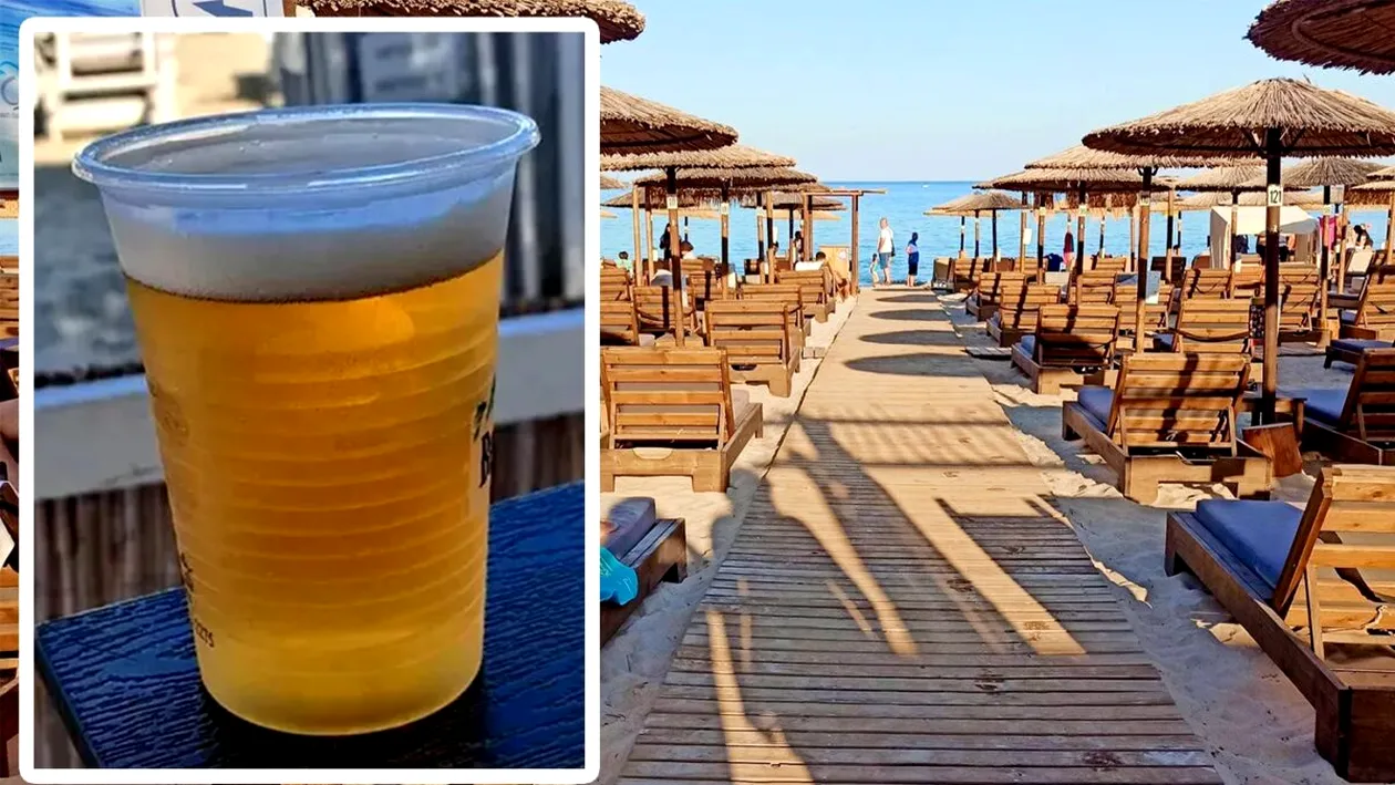 Cât costă o bere pe plajă în Thasos. Imagini realizate de o turistă româncă bulversată de prețuri