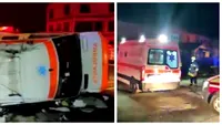 Accident la Mărășești. O ambulanță s-a răsturnat iar pacienta transportată a decedat