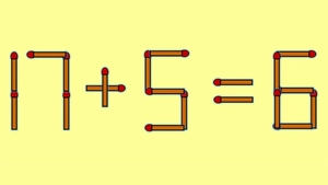 Test de inteligență | Mutați un singur chibrit pentru a corecta 17 + 5 = 6