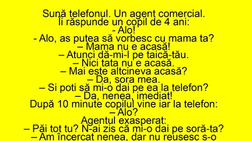 BANCUL ZILEI | "Alo, aș putea să vorbesc cu mama ta?"
