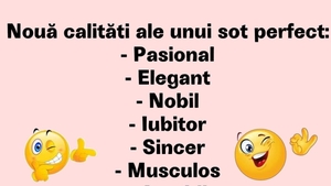 Bancul sfârșitului de săptămână | 9 calități ale unui soț perfect