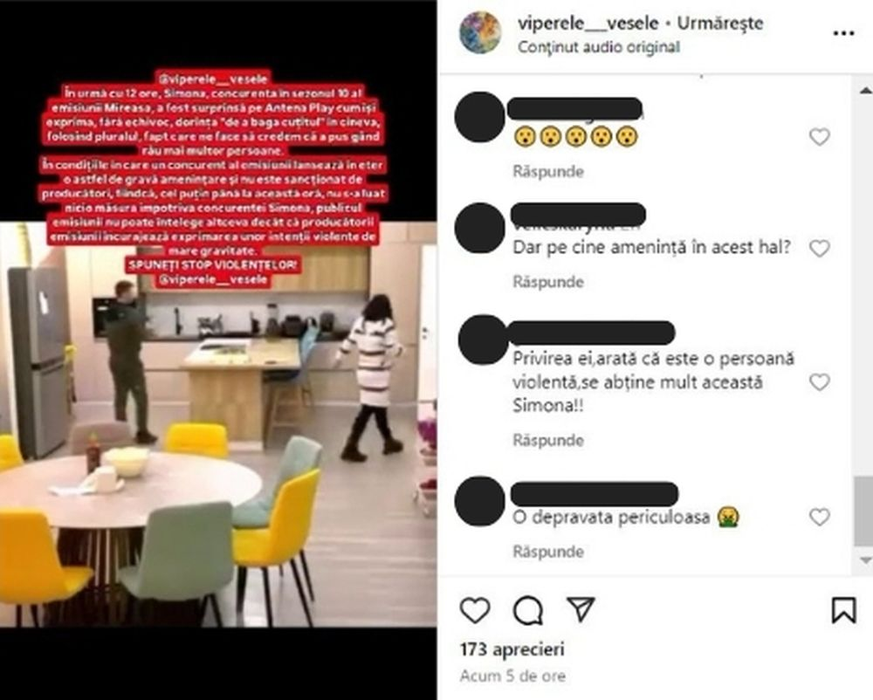 Scenă halucinantă în emisiunea Mireasa! O concurentă amenință: „Dacă nu bag cuțitul ăsta în voi acum”