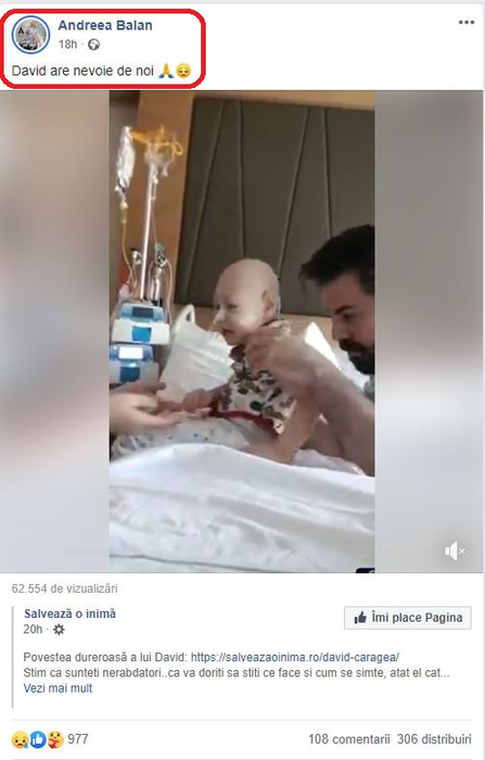 Andreea Bălan, tristă și neputincioasă în fața unei drame fără margini. Gestul făcut pentru David, un băiețel de 1 an care are cancer
