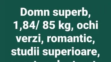Bancul începutului de săptămână | Domn superb, 1.84, 85 kg