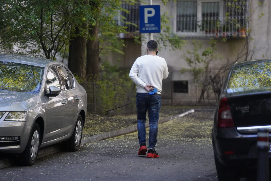 Flick, plimbare "profesionistă" cu câinele soției (Foto: CANCAN.RO)